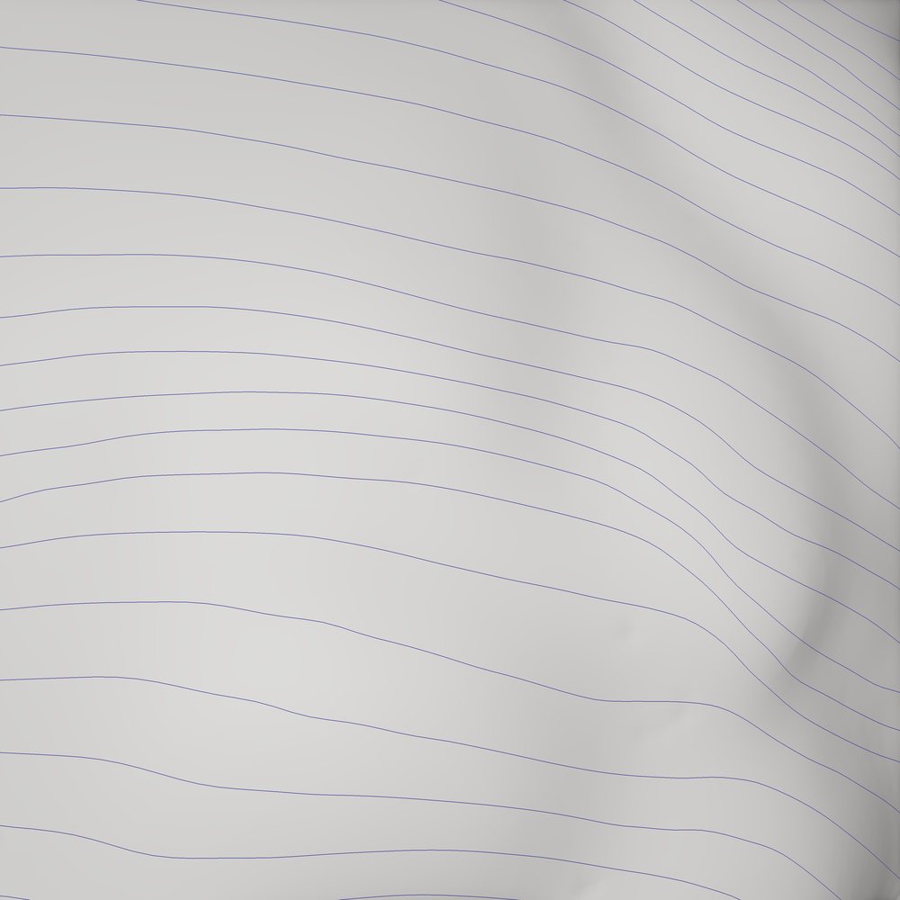 Evenly spaced, curvature-informed iso-geodesic lines on the bunny's surface.