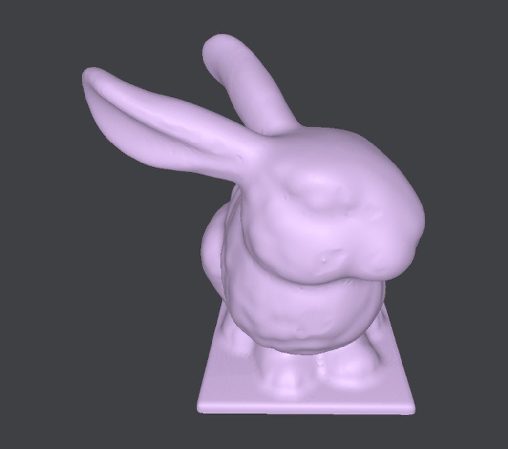 First finishing layer on the bunny.
