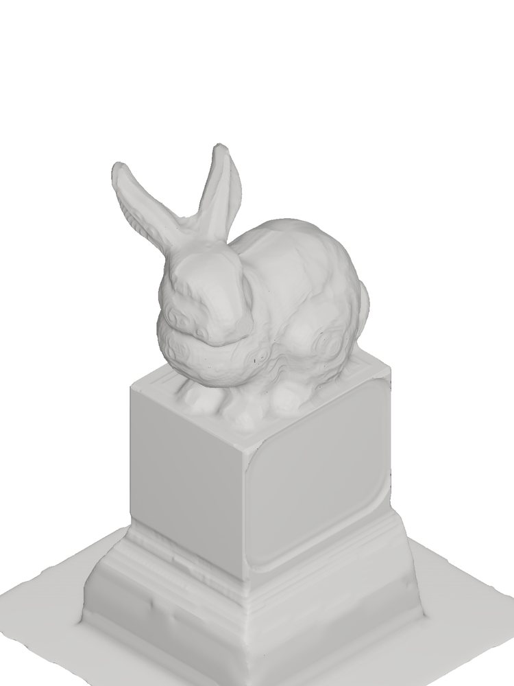 Simulated bunny before off-axis roughing.