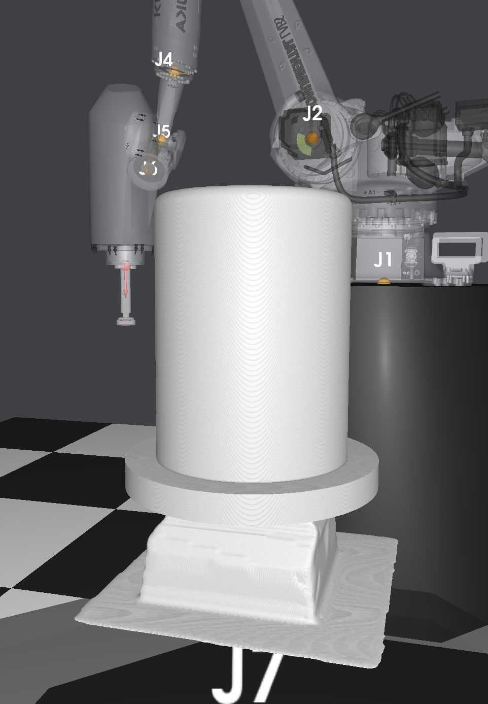 Simulated top hat shape carved from the block.